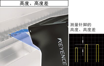 高度、高度差宽 - 测量针脚的高度、高度差